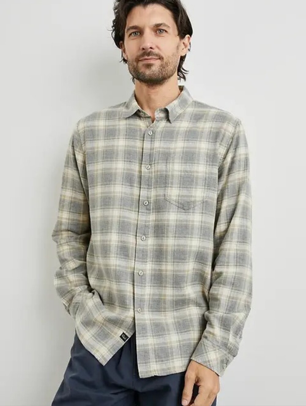 NWT Rails Men's Charcoal Desert Melange Wyatt Shirt Plaid Small 100% Cotton